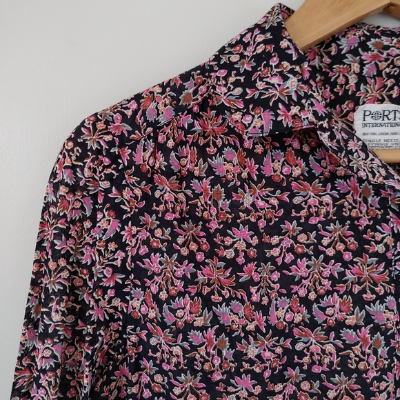 Vintage 80s Ports International Cotton Floral Blouse Size Small - Picture 7 of 12